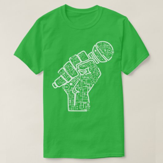 T-shirt Illustration Avec Microphone Électrique (Design devant)