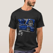 T-shirt illustration bleu jdm gtr R35 (Devant)