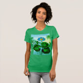 T-shirt Illustration Blue Egyptian Water Lily / Lotus (Devant entier)