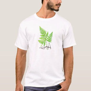 T-shirt Illustration botanique d'art de fougère verte