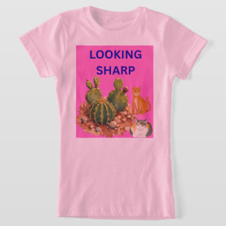 T-Shirt Illustration botanique de chat cactus mignon graph