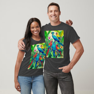 T-shirt Illustration botanique des oiseaux tropicaux