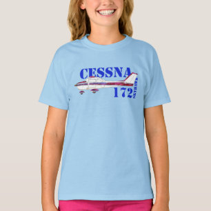 T-shirt Illustration Cessna 172 Skyhawk Texte Gras Design