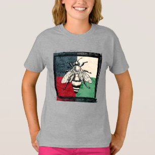 T-shirt Illustration colorée de l'insecte d'abeille vintag