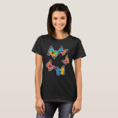 T-shirt Illustration colorée de papillon (Devant entier)