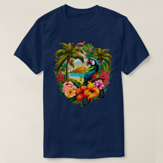 T-shirt Illustration colorée du Paradis tropical (Design devant)