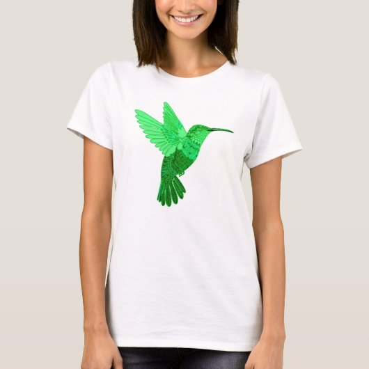 T-shirt Illustration complexe du colibri vert (Devant)
