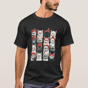 T-shirt Illustration d'animal de chat mignon de Noël avec