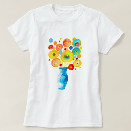 T-shirt Illustration d'art des fleurs funky (Design devant)