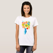 T-shirt Illustration d'art des fleurs funky (Devant entier)