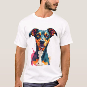 T-shirt Illustration d'art pop de portrait de chien coloré