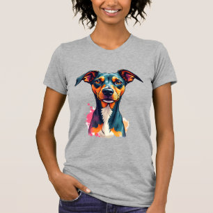 T-shirt Illustration d'art pop de portrait de chien coloré