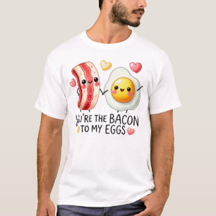 T-shirt Illustration de bacon et d'œuf heureux