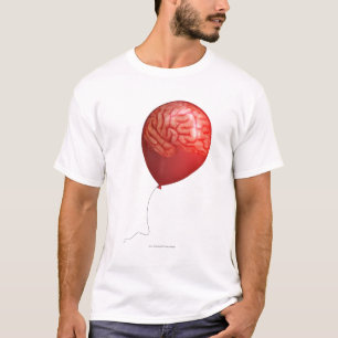 T-shirt Illustration de ballon avec un cerveau superposé