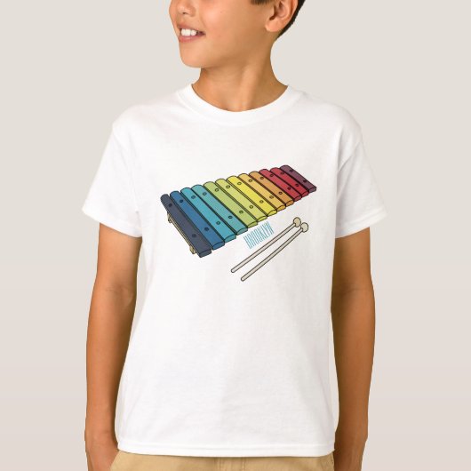 T-shirt Illustration de bande dessinée en Xylophone (Devant)