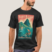 Illustration de bateau à Sainte-Lucie Art de voyag