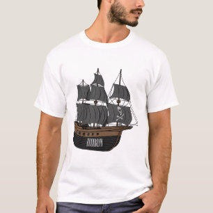 T-shirt Illustration de bateau pirate