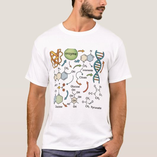 T-shirt Illustration de biochimie avec structure moléculai (Devant)