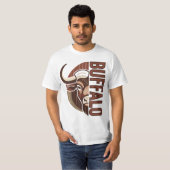 T-shirt illustration de bison avec conception de tee à fau (Devant entier)