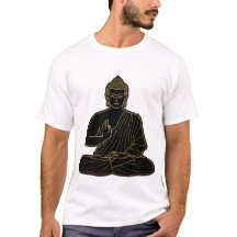 Illustration de Bouddha Gautama noir et jaune, Or