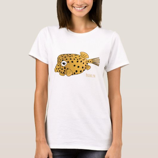T-shirt Illustration de boxfish jaune (Devant)