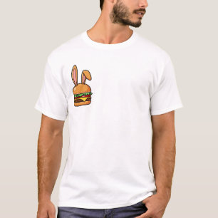 T-shirt Illustration de Burger Lapin Fantaisiste avec Joie