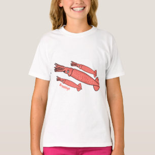 T-shirt Illustration de calamar rose