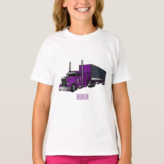 T-shirt Illustration de camion semi-remorque (Devant)
