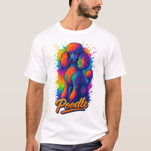 T-shirt Illustration de Caniche Pop Art Colorée – Vibrante