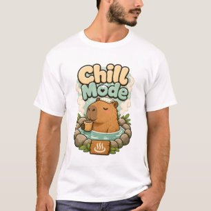 T-shirt Illustration de capybara au bain chaud en mode dét