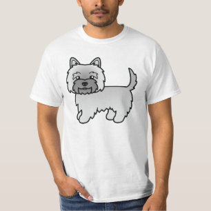 T-shirt Illustration de caricature de chien Terrier Cairn