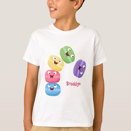 T-shirt Illustration de caricature de macarons marrant mig (Devant)