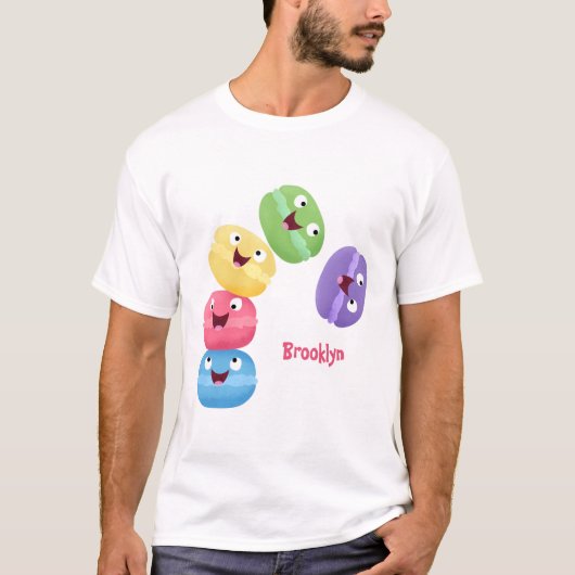 T-shirt Illustration de caricature de macarons marrant mig (Devant)