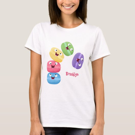 T-shirt Illustration de caricature de macarons marrant mig (Devant)
