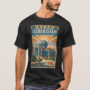 T-shirt Illustration de chameau vintage art de voyage Ouzb