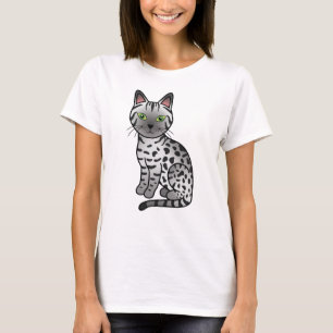 T-shirt Illustration de chat de dessin animé mignon Mau ég
