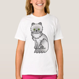 T-shirt Illustration de chat de dessin animé mignon persan