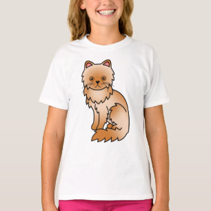 T-shirt Illustration de chat de dessin animé mignon persan