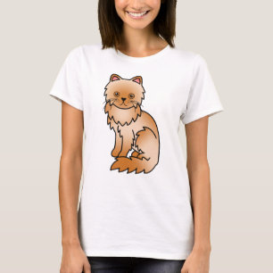 T-shirt Illustration de chat de dessin animé mignon persan