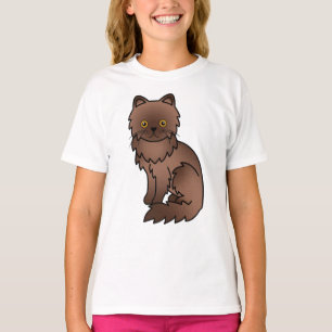 T-shirt Illustration de chat de dessin animé mignon persan