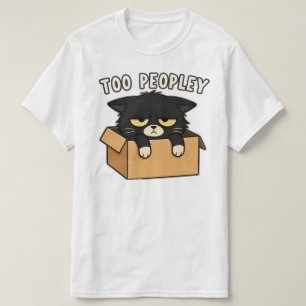 T-shirt Illustration de chat drôle dans une boîte trop peu