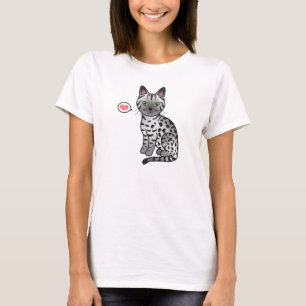 T-shirt Illustration de chat Egyptian Mau argenté
