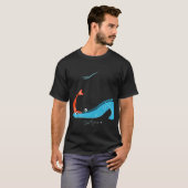 T-shirt Illustration de chat et de poisson (Devant entier)