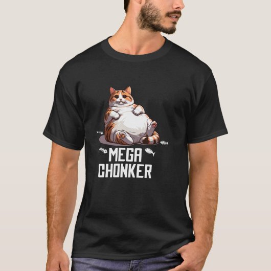T-shirt Illustration de chat mignon méga gourmand (Devant)