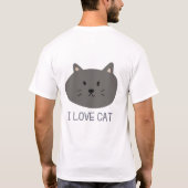 T-Shirt Illustration de Chat Mignon Minimal – “J'A (Dos)