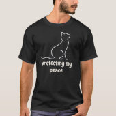 T-shirt Illustration de chat Minimal Protégeant Ma Paix (Devant)