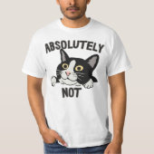 T-shirt Illustration de chat noir drôle absolument pas (Devant)