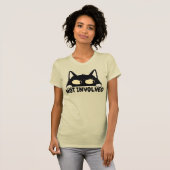 T-shirt Illustration de chat noir drôle non impliqué (Devant entier)