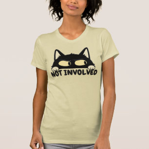 T-shirt Illustration de chat noir drôle non impliqué