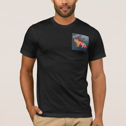 T-shirt Illustration de chat psychédélique coloré (Devant)